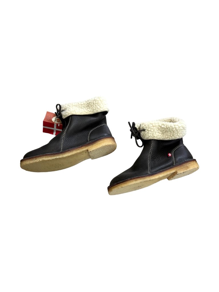Duckfeet Unisex Adult Leather Boots Arhus Black Shearling Wool Lined 43 — image 5 of 6